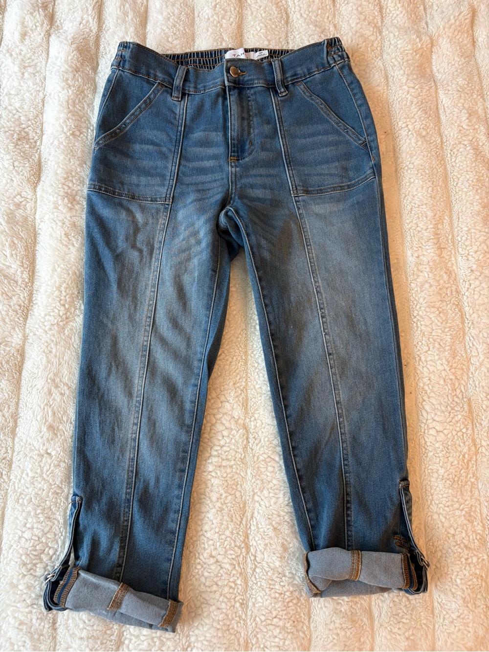 Tahari Light Blue Denim Boyfriend Jogger Jeans